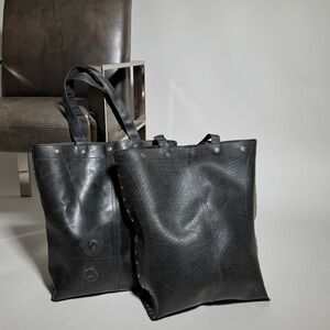 Black Heavyweight Studded Tote Bag